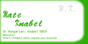 mate knabel business card