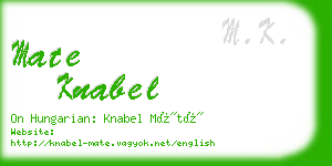 mate knabel business card